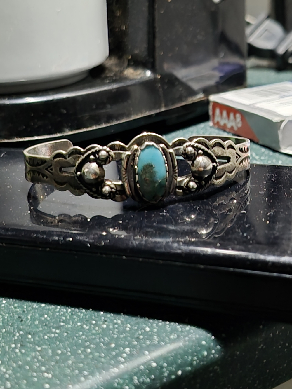 VINTAGE 925 STERLING SILVER Taxco JEWELRY LOT NECKLACE PENDANT CUFF TURQUOISE 👌 - Picture 6 of 14